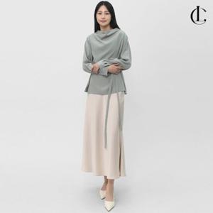 엘케이트 여자 드레이프 블라우스 카울넥 긴팔 직장인 출근룩 LRNV001