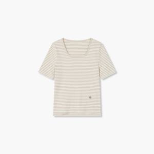 [보브]리브드 스트라이프 티셔츠 7155240003