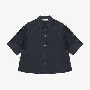 [베스띠벨리]  25여름 배색 와이드 5부 셔츠형 자켓E2157BK