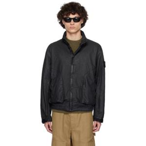 25 SS 스톤아일랜드 남성 블랙 오가닉 룩 나일론 파나마 TC 재킷 251828M180029