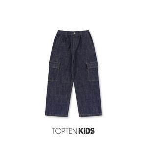 [탑텐키즈]MKF1DP1212 남아) 에코 논페이드 와이드 카고 데님 팬
