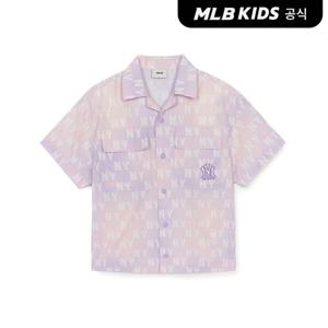 [MLB키즈 공식] 오로라 모노그램 우븐 반팔셔츠 NY (L.Lavender) 7AWSM0453-50LDL