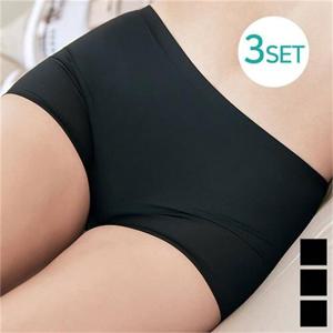 [러브핑코]노라인 슬림 네모네모팬티 블랙 3매 세트 ML 사각 네모 팬티 드로즈 여성용 누디 속옷 심리스