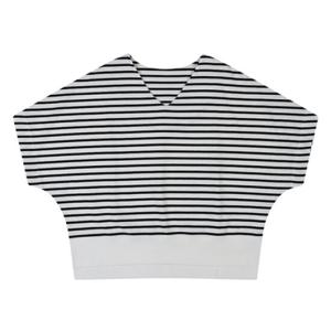 [코데즈컴바인] 브이넥 스트라이프 돌먼 티셔츠 (CJC-TS003W7)