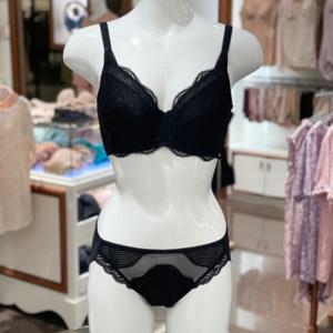 [와코루] (A,B) 자카드레이스 기능성브라/햄팬티SET (WBRP020/WPTP020H BK)
