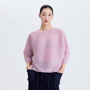 [플리츠미(여성)]사이드 폴딩 보트넥 티셔츠_PPTSM125008