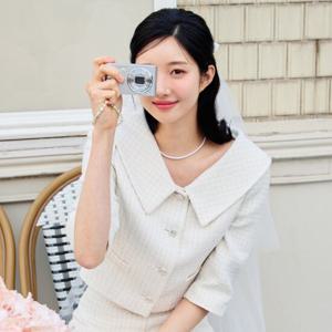 (JJ지고트) 트위드 와이드 칼라 크롭 재킷 GR4A0JK301