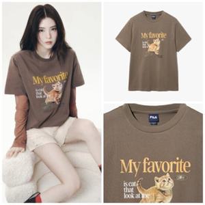 [휠라] FILA 한소희 착용 MY 티셔츠 오버핏 고양이 티셔츠 FS252RS01F003