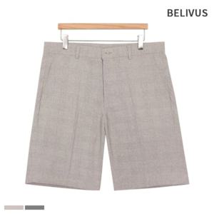 빌리버스 남자 반바지 체크 여름 슬랙스 스판 숏 팬츠 BHL012