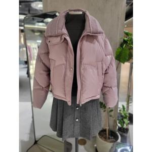 [ZOOC] 니트카라 배색 구스다운 숏패딩 (Z244PSG183)