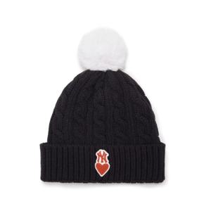 MLB 하트 꽈베기 폼폼 비니 A5 7ABNH0236 50BKS 50PKS