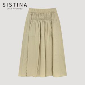 [SISTINA] 인기 셔링 밴딩 플레어 스커트_AWWSKP21070_BE