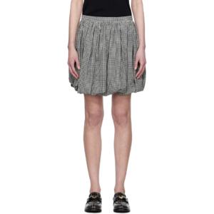 마르니 미니스커트 블랙   화이트 벌룬 미니 스커트 251379F090001