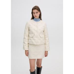 올리브데올리브 (OP4WM969) 자수디테일 니트포켓포인트 구스다운점퍼 OLIVE  DES  OLIVE