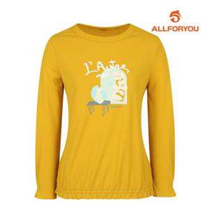 [올포유] 여성 밑단 셔링 프린팅 티셔츠 ALTRL2111-217