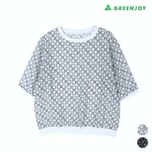 그린조이 세이브존07 여성 로고 프린트 7부 라운드 티셔츠 GS25WS91WK