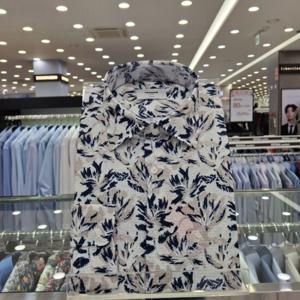 [레노마셔츠]기본핏 네츄럴 빅플라워 서커프린트 RPSSG1473