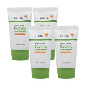 김정문알로에 큐어 워터 스플래쉬 쿨링 선크림 40ml(SPF50+) 4개 Ss
