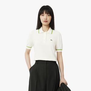 라코스테 공식 여성 컬러티핑 폴로 스웨터 AF9283-55G DII