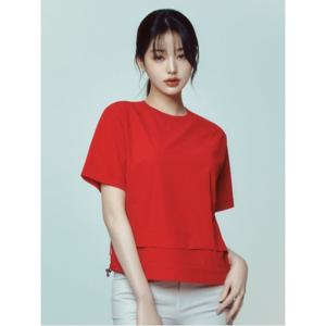 아이더 (DWM25225) 여성 온더락 쉐도우 레이어드 우븐 반팔 라운드 티셔츠