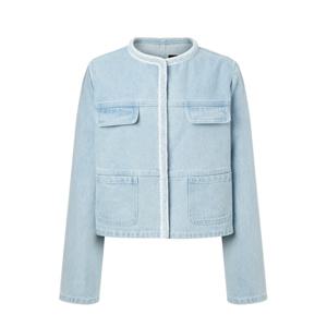 질스튜어트 뉴욕 여성 24SS 라이트블루 워싱 라운드넥 데님자켓 JSJA4B200B1