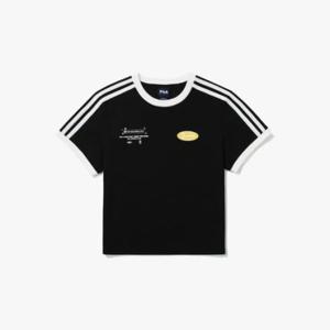 M 휠라반팔티 KQC FS2RSG2155F-BLK 소매테입디테일 반팔티