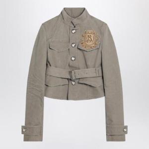 BURBERRY Beige jacket in cotton canvas with B Shield emblem 8109391162892/Q_BURBE-C2247