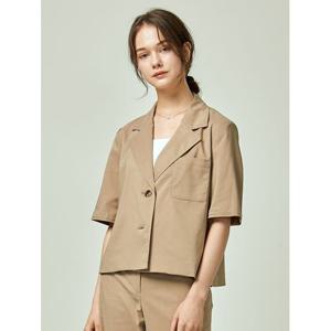 [이앤씨]EnC 베이지 린넨 반팔 투버튼 ENJK32563A