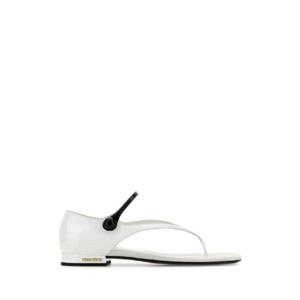 MIU MIU White leather thong sandals 5Y468EF01006E F0964