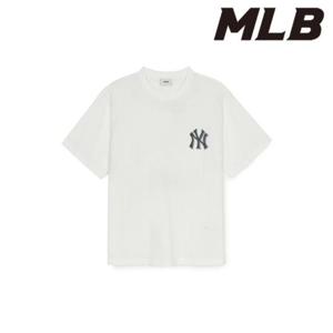 MLB (3ATSM1053-50IVS) 데님라이크 모노티브 오버핏 기능성 반팔 티셔츠