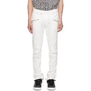 25 SS 발망 남성 화이트 바이커 데님 진 242251M186008