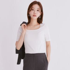 [로엠]스퀘어넥 골지 티셔츠(2colors)_RMHWE24R01