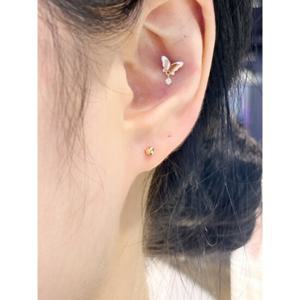 미니골드 14K 핑크 금볼 3mm귀걸이 ENOM4056