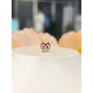 미니골드 14k 부엉이 레드큐 피어싱 EONM4125