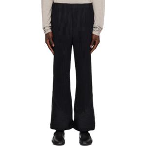25 SS Homme Plisse Issey Miyake 남성 블랙 플리츠 바텀 2 슬랙스 242729M191035