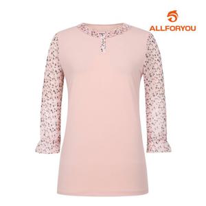 [올포유] 여성 패턴 배색 7부 티블라우스 ALTRM4121-403