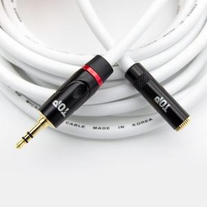 HDTOP 국산 3.5 스테레오 AUX MF 연장 케이블 화이트 3M HT-TP897