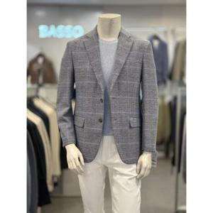 basso 세이브존01 S/S 블루 글랜체크 폴리 스트레치 자켓 BSZ2-JS53A