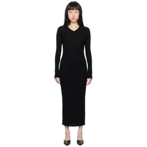 토템 원피스 블랙 골지 미디 드레스 232771F054005
