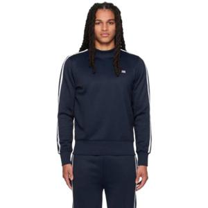 AMI Paris 스웨트셔츠 SSENSE 익스클루시브 네이비 스웨트셔츠 231482M204021