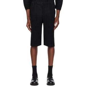 Homme Plisse Issey Miyake 반바지 블랙 테일러드 플리츠 2 쇼츠 241729M193002