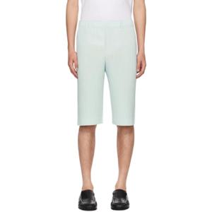 Homme Plisse Issey Miyake 반바지 블루 테일러드 플리츠 2 쇼츠 241729M193003