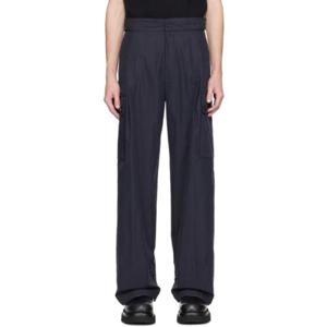 Bottega Veneta 카고팬츠 네이비 플리츠 카고 팬츠 231798M188002
