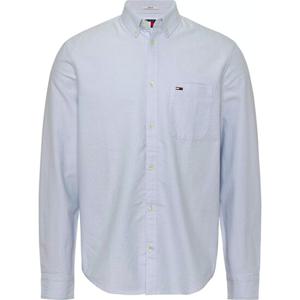25 SS 타미 진  로고 엠브로이드 포켓 레귤러핏 옥스포드 셔츠 블루 DM0DM 18335CDN