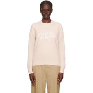 Maison Kitsune 티셔츠 핑크 핸드라이팅 스웨터 232389F096005