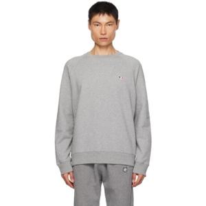 Maison Kitsune 스웨트셔츠 그레이 트리컬러 폭스 패치 스웨트셔츠 232389M204014