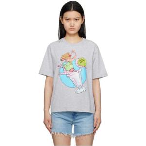 Maison Kitsune 티셔츠 그레이 Hotel Olympia 아이스크림 스플래시 티셔츠 232389F110004