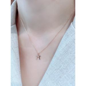 로이드 더블 십자가 14K 목걸이 LNN15033G