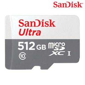샌디스크 울트라 microSDHC 512GB 512기가 빠른속도 HD지원 스마트폰 테블릿 카메라 높은호환성 가성비솔루션 마이크로SD카드 Ultra SDSQUNR