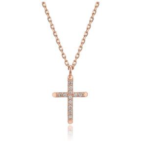 [GB] 화이트 스톤 십자가 14K GOLD 목걸이 LNN19027G